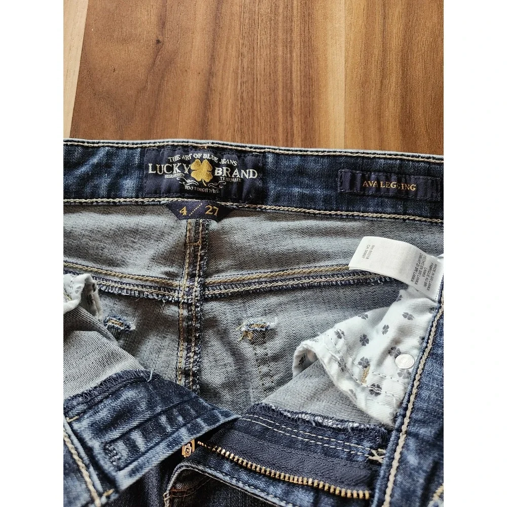 Lucky Brand Ava Leggings Jeans Women's Size 4/27 Skinny Blue Denim Stretch (009)